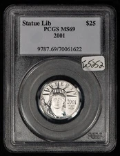 2001 P$25 1/4 oz Platinum American Eagle - PCGS MS 69 - SKU-G5252