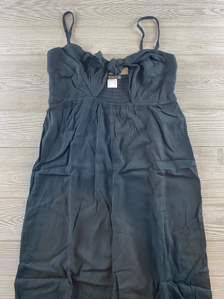 Venus Women s Capris Romper Jumpsuit Black Size Small Knotted