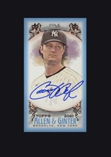 2021 Allen & Ginter Mini Blue Autograph- GERRIT COLE (Topps MLB Bunt DigitalCard