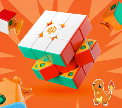 GAN 356 M e Magic Cube -  Small Fire Dragon Style