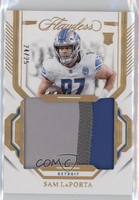 2023 Panini Flawless Rookie Patch 24/25 Sam LaPorta #RP-SLA Patch RC 4k8