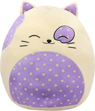 20-Inch Large Cat Plush Pillow with Floral Belly Cute Toy Soft Kitty...