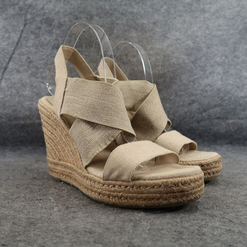 Ralph Lauren Shoes Womens 10 Sandal Wedge Espadrille Platform Strappy Natural