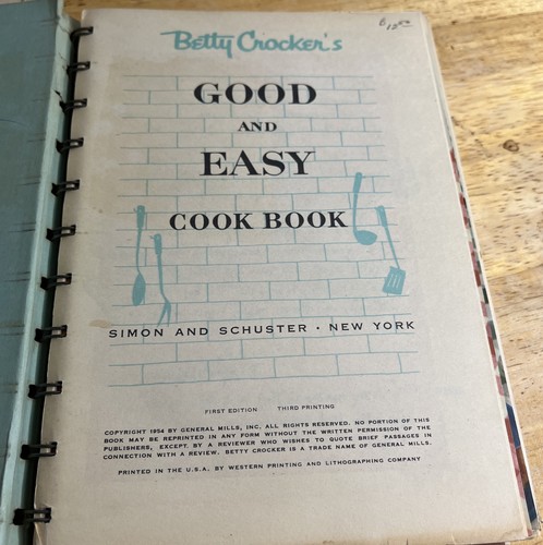 Vintage 1954 Betty Crocker's New Good and Easy Cookbook Spiral 1st Ed/3rd Print - Picture 5 of 6