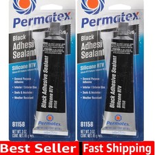 Durable Black Silicone Adhesive Sealant, 3 oz Pack of 2 - Ideal for Home Repairs