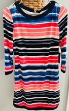 Vince Camuto Women's Shift Dress Sz 6 Pink Blue Striped 3/4 Sleeve NWT MSRP $128