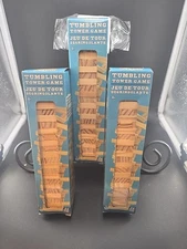 Lot 216Pc Tumbling Tower Stacking Game Wooden Mini Travel Size Wood Block