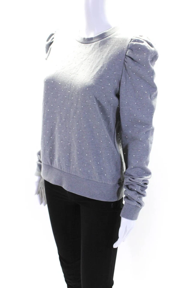 Generation Love Womens Long Sleeve Crew Neck Studded Sweater Gray Size Small - Image 2 of 4