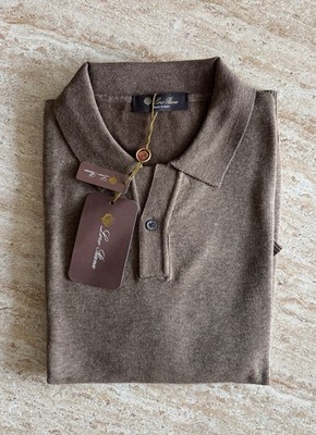 Luxury Knit Polo   Taupe   Italian Summer Style   Premium Wolle/Seide , M