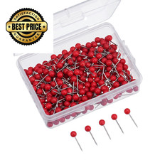 Map Tacks Push Pins Small Size 300 Packs Red, 1/8 Inch 1/ 8 Inch, Red