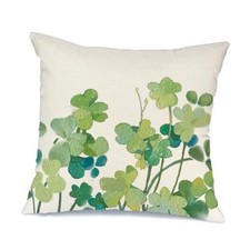 St Patricks Day Pillow Covers 18" x 18" Pack of 1 Watercolor Lucky Clover