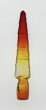 Blenko Handmade Glass Textured Garden Spear in Tangerine Signed