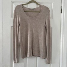 Gerard Darel Beige Jumper  Size 2 UK 12 Silver Gold Embellishment