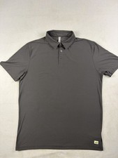 Vuori Strato Tech Polo Shirt Men's Medium Black Performance Golf Athletic V188