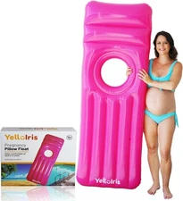 Inflatable Pregnancy Pool Float with Belly Hole – 1 count (pack of 1), Pink 