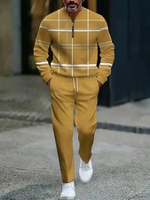 Men's Outfit 2 Piece Set Shirt  Pants Suit PLUS SIZE BIG 5XL