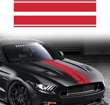 63''x11'' Body Stripes Stickers, Hood Vinyl Decals, Car Pattern Sticker Red 