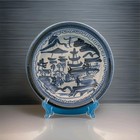 Hand Painted Canton Style Stoneware Plate Artist Signed Studio Pottery 8.5" — photo 1