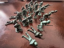 Marx Recast WW2 US Marines Figure OD Green Plastic Army Men