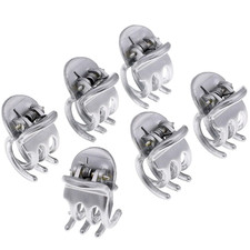 Paris CP2914 French Hair Clip for Women, Set of 6 Extra Small Silver, Girls Hair