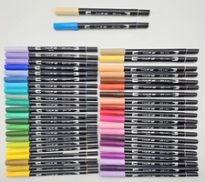 TOMBOW ABT Acid Free Dual Tip Markers Japan ~ Lot of 44  TESTED 