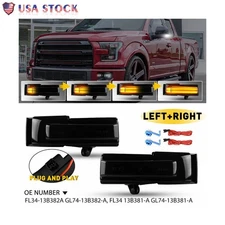2x For Ford F150 2015-2020 Sequential Side Mirror Turn Signal Lights LED Smoked