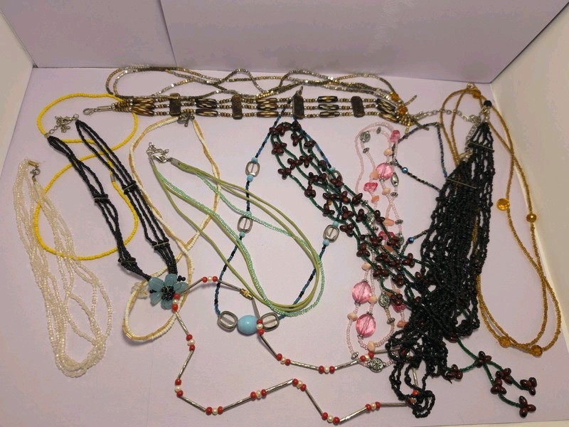 14 Vintage-Now Seed Bead Necklaces