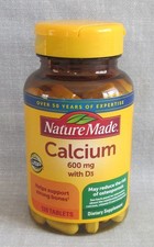 NATURE MADE CALCIUM WITH VITAMIN D3 SUPPLEMENT 600 MG 120 TABLETS EXP 7/28