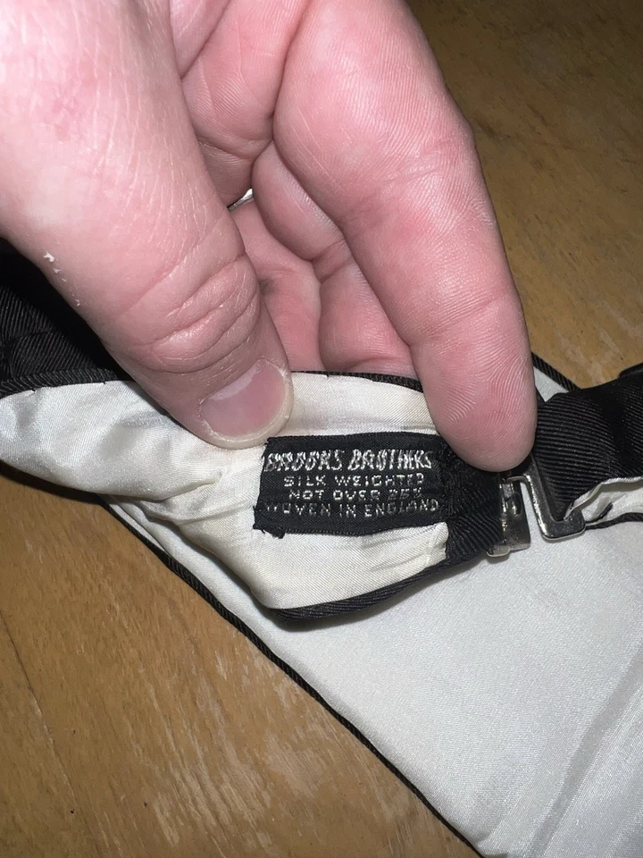 RARO CUMMERBUND PONDERADO DE SEDA BROOKS BROTHERS VINTAGE hecho en INGLATERRA Foto 3 de 3