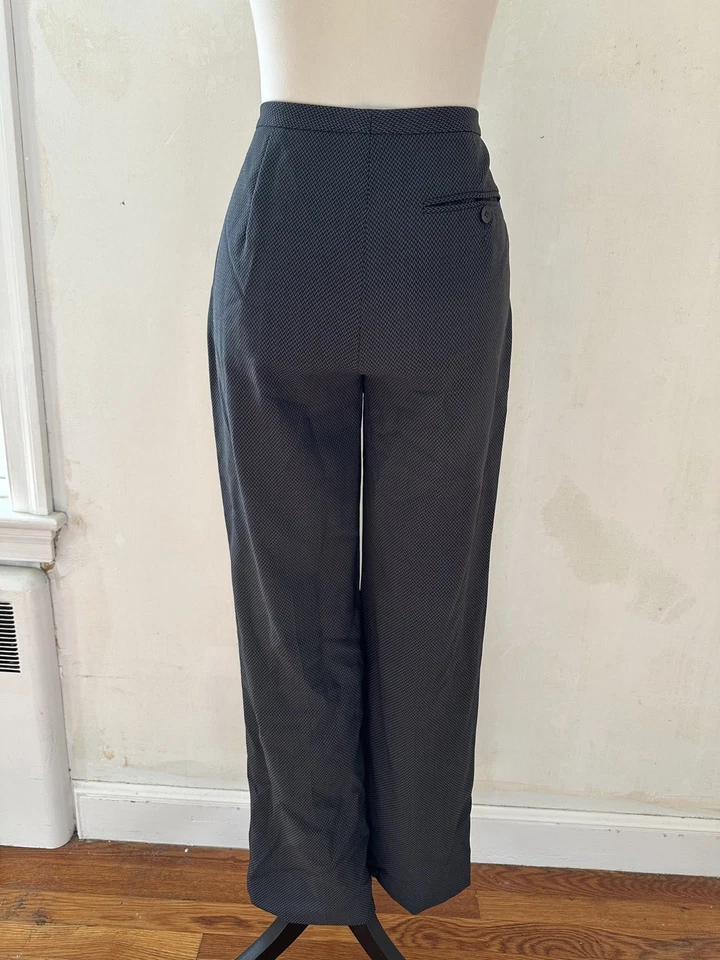 Pantalón GIORGIO ARMANI De Colección Plisado Pierna Ancha Cintura Alta Mezcla Lana Talla 36 Foto 3 de 4