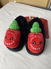 Sriracha Hot Chili Sauce UNISEX Slippers SIZE S/M 4-7 Novelty Fun Cozy