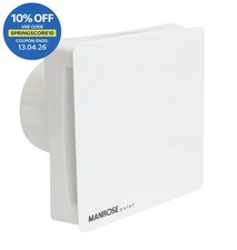 Manrose Extractor Fan Bathroom Kitchen Quiet Timer Humidistat 4" 100mm Axial