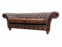 Wohnzimmer Sofa 3 Sitzer Design Stil MöBel Chesterfield Sofas Grau Neu