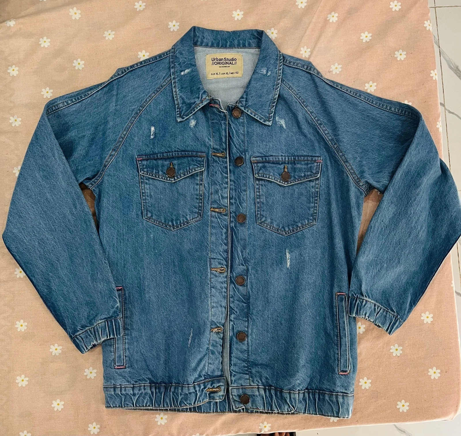 Men’s Blue Denim Jacket Preowned Jean Trucker EUR XL, US XL, MEX 42 Casual Wear
