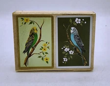 Vtg Congress Playing Cards Cel-U-Tone 2 Decks Budgie Parakeets