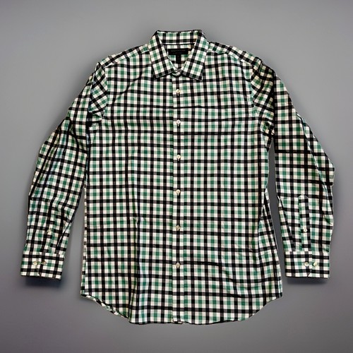Banana Republic Factory Dress Shirt • { size: M } • { color: Green Plaid } • NEW
