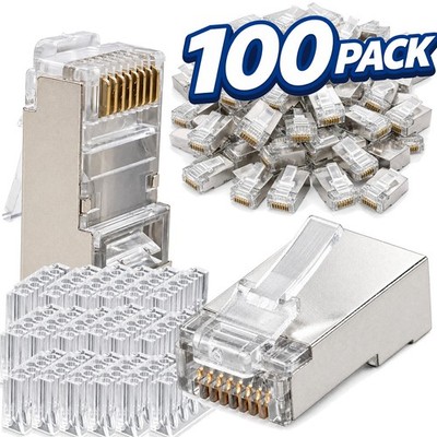 100x CAT6 RJ45 Stecker Modular Crimp Patch Netzwerk Kabel LAN Einfädelhilfe 8C8P