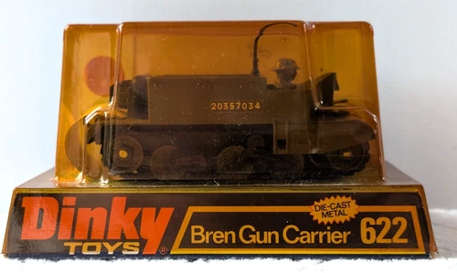 Vintage Dinky Toys #622 Bren Gun Carrier & 2 Crew NEW Box & Bubble Decals