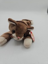 VINTAGE TY 1997 Beanie Baby POUNCE THE BROWN CAT 7" Bean Bag STUFFED ANIMAL Toy