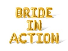 BRIDE IN ACTION Letter Balloon Banner - Bachelorette Party Supply Decorations