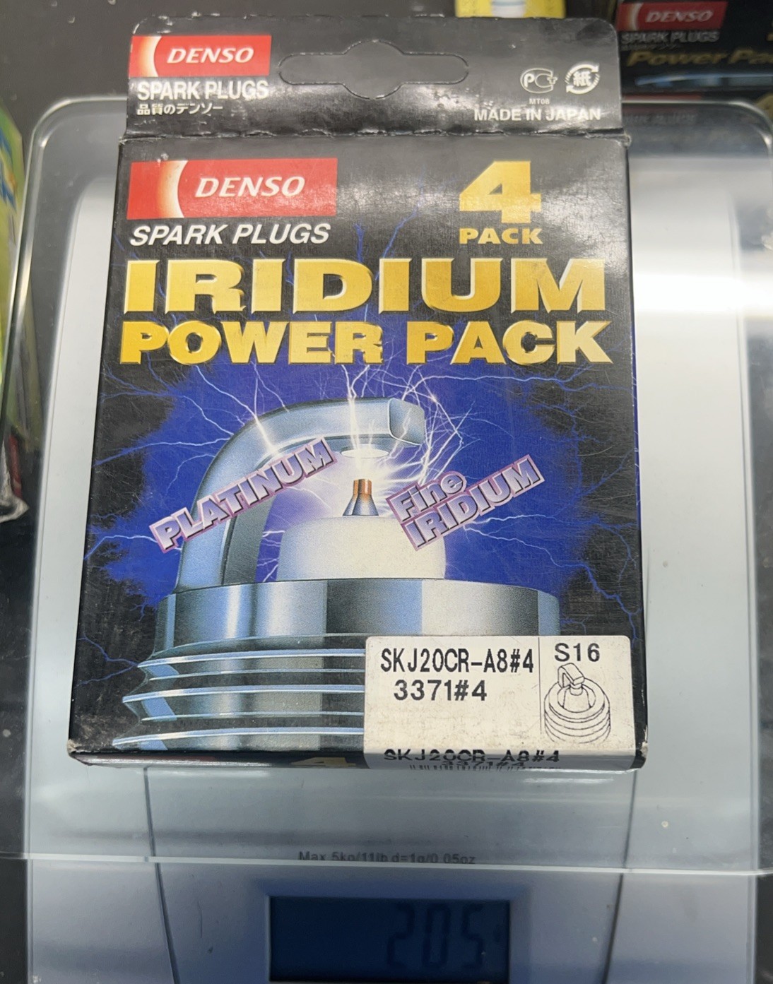 Denso 3371 Iridium Spark Plugs 4 Pack Platinum Fine Iridium SKJ20CR-A8 S16