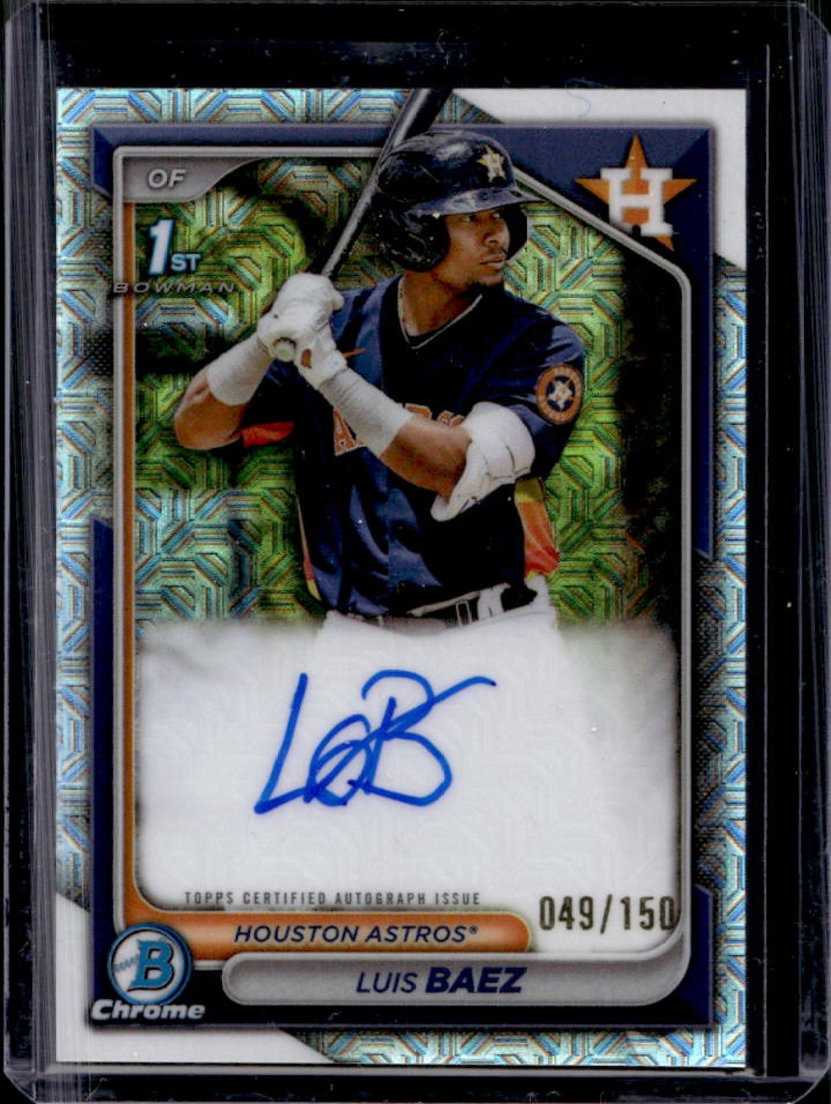 2024 Bowman Luis Baez Chrome Auto HTA Choice 1st Prospect #/150 Astros