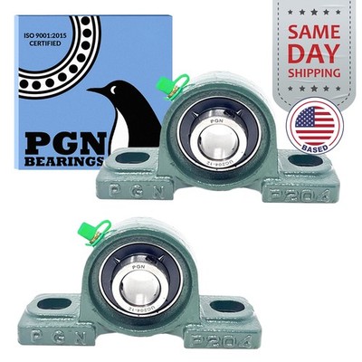 (2) UCP204-12 Solid Base Pillow Block Bearing 3/4'' Bore Self Aligning 2 Bolt