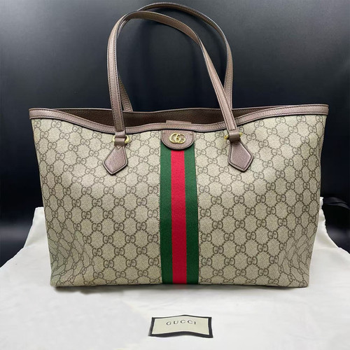 GUCCI Ophidia GG Supreme Tote Bag canvas leather -100%authentic excellent