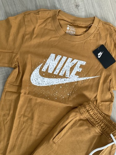 Nike 2 Piece Short Sleeve Logo Shirt & Short Sets Kids XS 1-2 NWT - BROWN - Picture 2 of 2