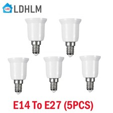 5Pcs E14 to E27 Light Bulb Adapter Screw Lamp Holder Converter Socket FREE SHIP