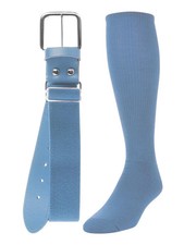 Twin City Baseball Sock & Belt Combo COLUMBIA BLUE LG