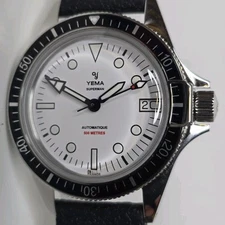 YEMA Superman 500 Dato White Dial Heritage Bracelet 39mm YSUP23A39-BMS