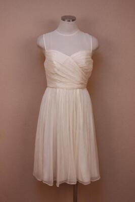 JCrew Silk Chiffon Clara Dress 14 Ivory cocktail party bridesmaid $295