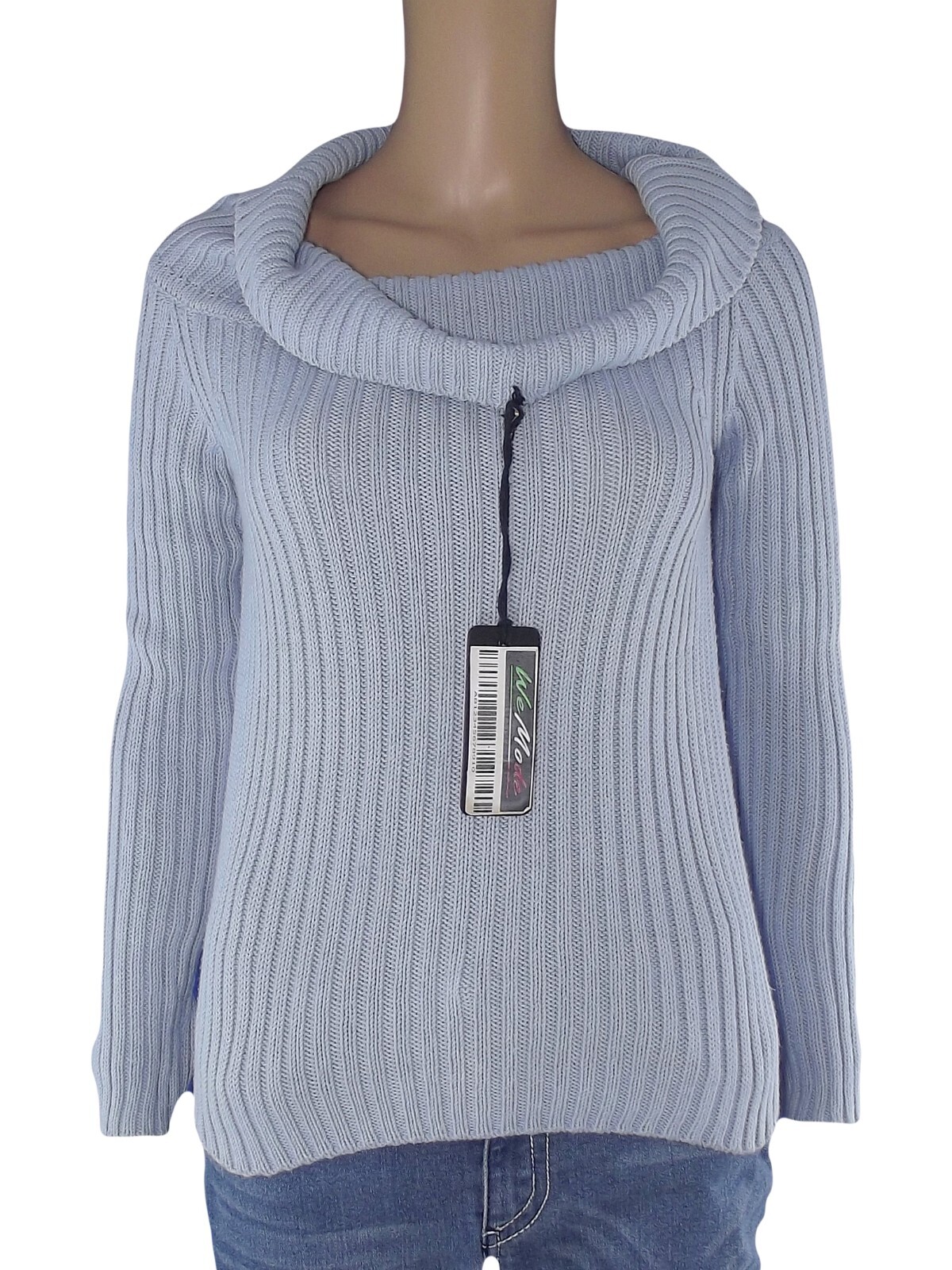 Sisley Pullover Maglione Sweater Donna Azzurro Manica Lunga M Medium It 42 Eu 38